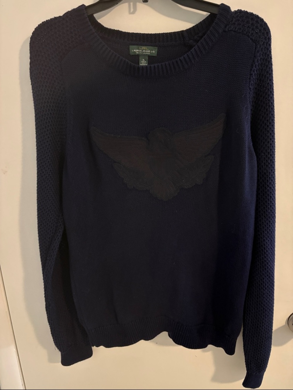 Ralph Lauren Dark Navy Crewneck Sweater with Eagle